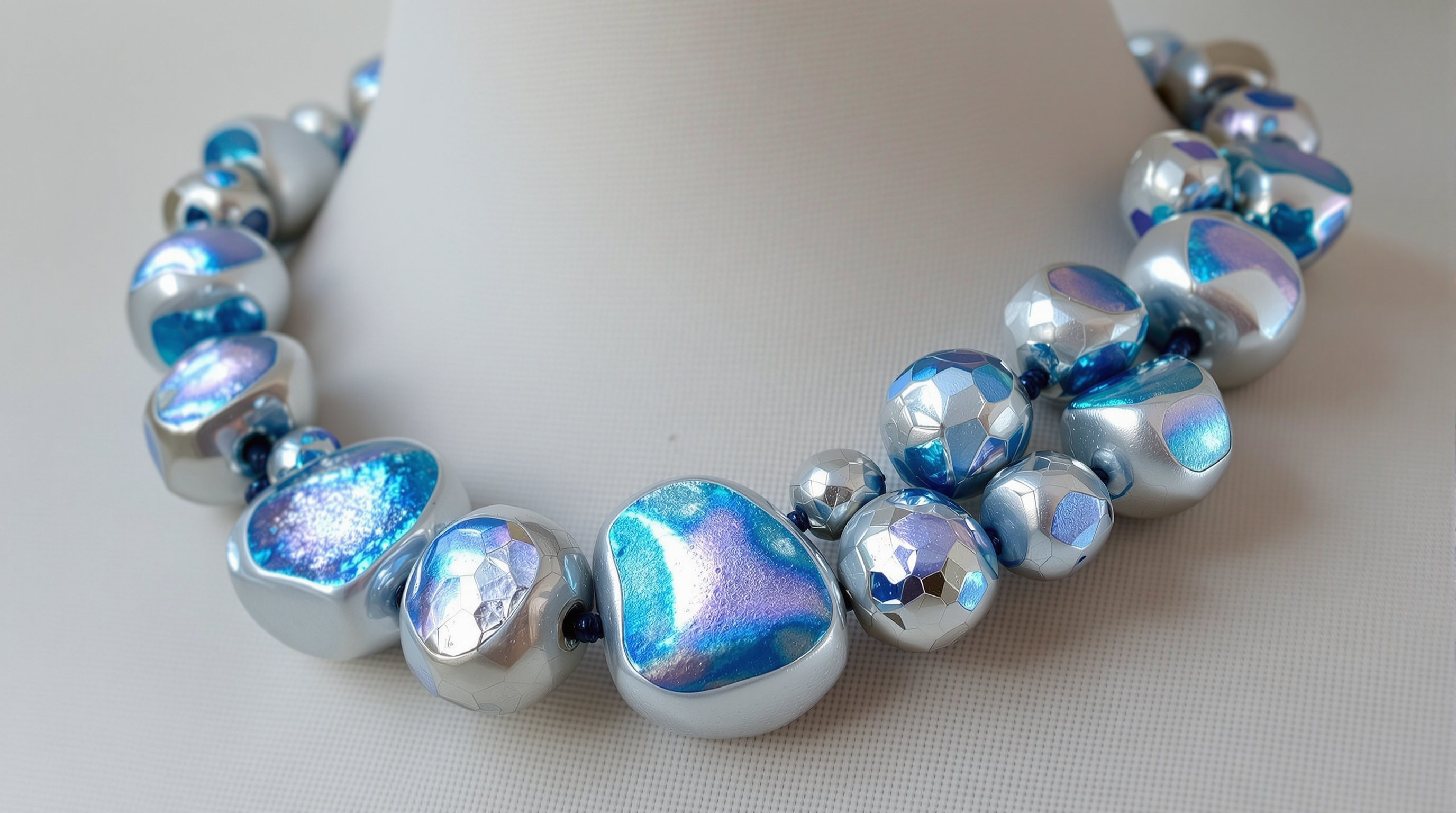 Statement art necklace in polymer clay